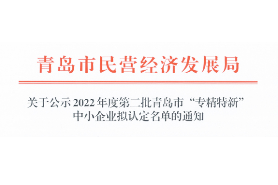 喜讯丨j9游会真人游戏第一品牌仪器荣获青岛市“专精特新”中小企业荣誉称号